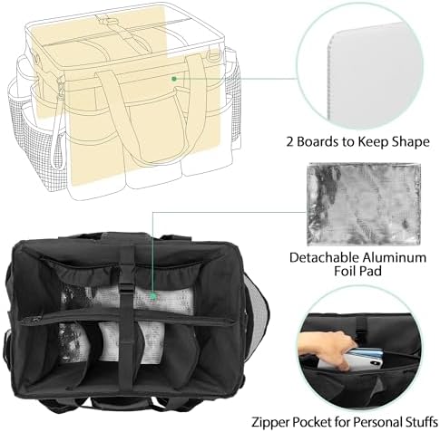 LoDrid Professional Rolling Cleaning Bag with Detachable Trolley, Black - Image 2