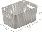 BINO | Plastic Storage Baskets, 5.5 Liter - 3 Pack, Natural Grey | THE WOVEN COLLECTION | Storage Basket for Shelves | Woven Storage Baskets for Organizing Bins Pantry Shelf Organizer | Container Bin - Image 2