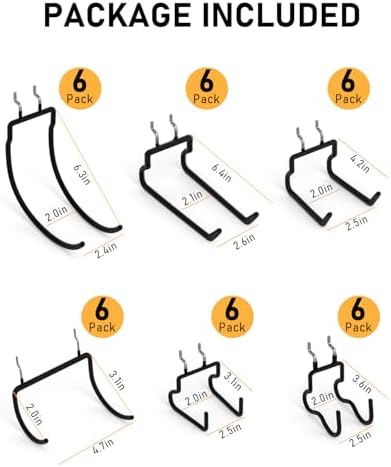 INCLY 36 Pack 1/4" Pegboard Drill Holder Tool Utility Hooks - Image 2