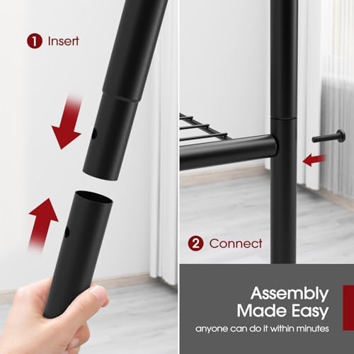 Sakugi Storage Shelves - 5 Tier Shelf Organizer, Heavy Duty Garage Shelving Unit with Leveling Feet, Stable Metal Shelves Organizer for Pantry, Kitchen and Closet, 18.4" W x 12.6" D x 57.4" H, Black - Image 4