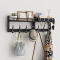 29 inch Coat Rack Wall Mount with Shelf, Heavy Duty Coat Hooks Wall Mount, Entryway Coat Hanger Wall Shelf with Key Holders and Mail Organizer for Living Room, Bedroom, Bathroom, Black by Segtenant