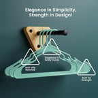 Utopia Home Plastic Hangers 30 Pack – Space Saving Clothes Hanger Aqua | Durable & strong | Closet organizer & storage | Ideal for apartments, dorms & stocking stuffers - Image 5