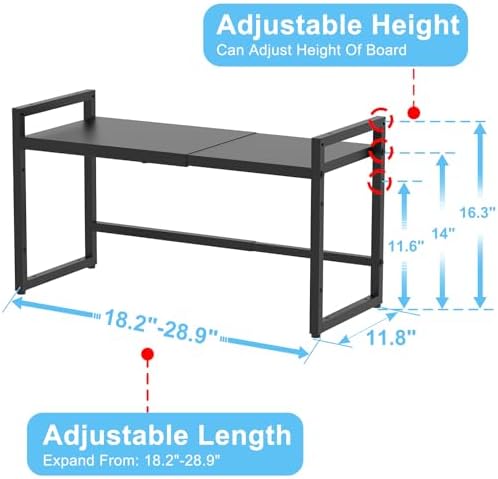 2 Pack Expandable Metal Storage Shelves, 110LBS Heavy Duty Shelving Units - Image 2