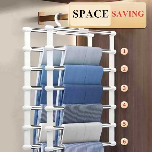 SEVEN LUCKY LIGHT 2Pcs Cloud Ladder Pants Hangers Space Saving for Closet - Image 3