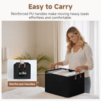 StorageWorks Fabric Storage Bins, Linen Closet Organizers, Black, 2-Pack - Image 5