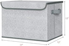 Univivi Decorative Fabric Storage Boxes with Lids, 4 Pack, Gray - Image 2