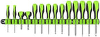 Olsa Tools Premium Wall-Mount Screwdriver Organizer - Black Nylon with Neon Green Clips - Holds 14 Screwdrivers - Part: 1031 by OlsaTools