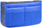 Vercord Purse Organizer Insert for Handbags Bag Organizers Inside Tote Pocketbook Women Nurse Nylon 13 Pockets Sapphire Blue Small by Vercord