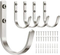 22LB Wall Hooks for Hanging Towel/Coat, Brushed Nickel 5 Pack by Josmimic