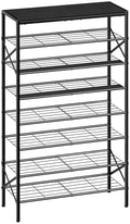 8 Tier Metal Shoe Rack with Wood Top, 24-32 Pairs by UNITSTAGE