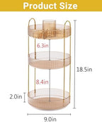 Asayuee 360 Rotating Makeup Organizer,3 Tier Large Capacity Make Up Organizers and Storage,Skincare Perfume Vanity Organizers,Bathroom Cosmetics Storage Organizer Countertop(Gold) - Image 4