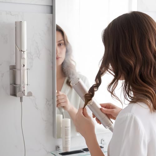 Curling Iron Holder, Stainless Steel Flat Iron Holder Wall Mount, Hair Straightener Holder for Bathroom Storage, Flat Iron Holder Wall Mount Space Saving Hair Tool Organizer Silver BANJEKT - Image 7