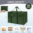 TICONN 6 Pack Extra Large Moving Bags Heavy Duty with Zippers & Carrying Handles, Durable Storage Bags Moving Boxes for Closet Organizers and Storage (6 Pack, Olive) - Image 5