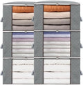 combocube 6 Pack Closet Organizers and Storage Containers, Clothes Storage Bins, Storage Bags with Large Clear Window & Handles for Comforter, Pillow, Quilt, Bedding, Clothes by combocube