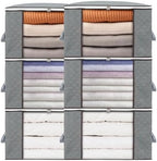 combocube 6 Pack Closet Organizers and Storage Containers, Clothes Storage Bins, Storage Bags with Large Clear Window & Handles for Comforter, Pillow, Quilt, Bedding, Clothes by combocube