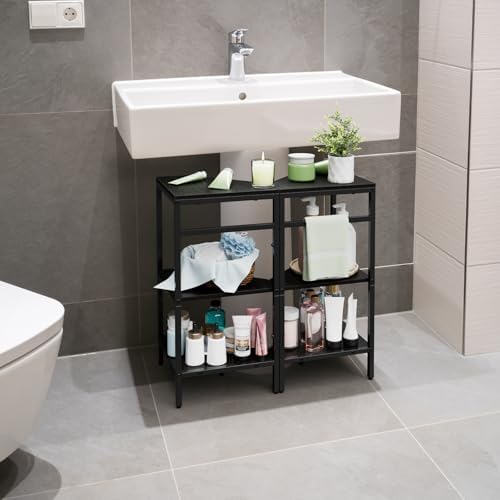 Under Pedestal Sink Storage Shelf 2 Pack Under Sink Organizers - Image 2