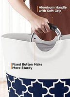 Large Laundry Basket 75L Tall Collapsible Hamper with Handles for Dorm Blue - Image 4