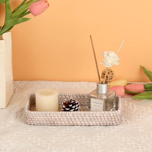 Hipiwe Rattan Key Bowl Holder Handwoven Wicker Baskets for Entryway Table - Image 4