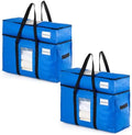 TAILI 2 Tier Moving Bags,2 Blue Silver Storage Bags with Visible Window by TAILI