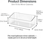 JessLab Clear Cabinet Door Organizer Bin, Angled Open Front Design, Small Acrylic Makeup Storage for Kitchen Spices, Cosmetics, Desk Supplies, Adhesive Mounted, 1 Compartment (2 Pack) - Image 2