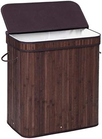 SONGMICS Bamboo Laundry Hamper with Lid, 100L, with Handles by Unknown