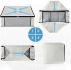 HomeHacks 3-Pack Clothes Organizer Storage Bags, 35L Storage Bins, White | Foldable Storage Box Container with Zippers, Clear Window, Reinforced Handles for Closet, Dorm, Pillows, Bedding, Sweater - Image 3