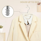 BAGAIL Plastic Hangers 50 Pack with Non-Slip Design,0.2 Inches Thick, 360°Swivel Hook Space Saving Organizer for Bedroom Closet,Shirts,Pants(Beige- S Shaped) - Image 6