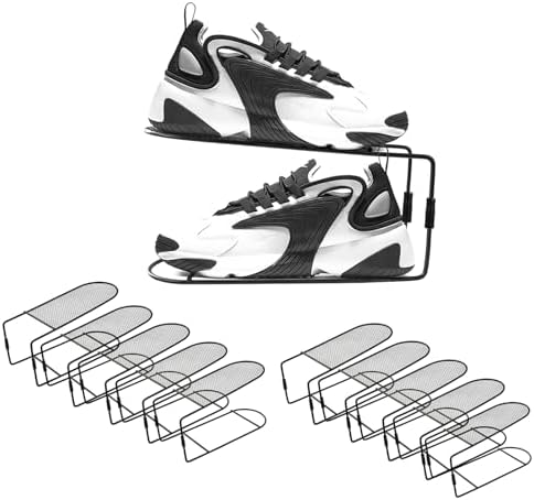 CiBiZi Shoe Slots Organizer 10Pack Metal Shoe Stackers for a Pair of Shoes Display Shelf Shoe Holder Shoe Storage Closet Organizers Shoe Space Saver Organizador de Zapatos Black by CiBiZiUS