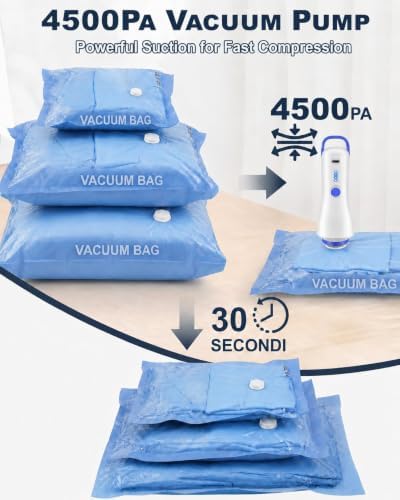 Vacuum Bags for Travel with Cordless Pump,16 Pack Space Saver Clothes - Image 4