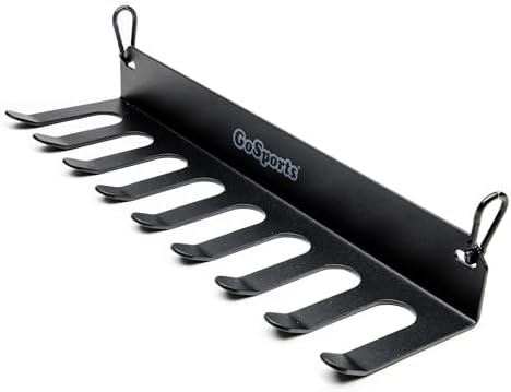 GoSports Baseball & Softball Bat Rack - Holds 16 Bats - Mount on Wall or Clip on Dugout Fence - Black by GoSports