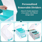 BTSKY Clear Plastic Dividing Storage Box with 4 Deep Compartment Sewing Box - Image 4