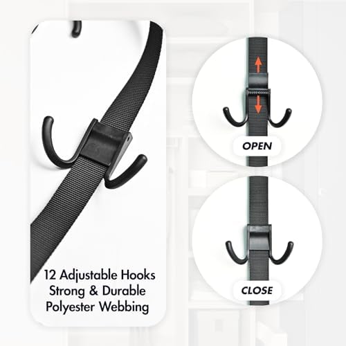 Hat Organizer for Closet, Hat Rack for Door with 6 Durable Adjustable Hooks & Storage Bag, Height 66 in Hat Storage for Home Dorm Room Travel Outdoor - Image 5