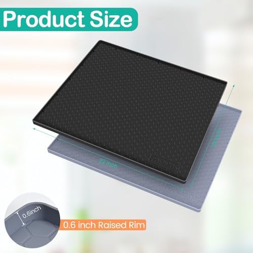 Silicone Under Sink Mat, 22"x19", Waterproof Cabinet Liner, Black - Image 2