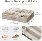 StorageWorks 2-Pack 24-Pair Under bed Shoe Storage Organizer, Taupe - Image 3