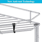 HuggieGems Metal Floor Standing Corner Shower Caddy, Silver, 4 Tier - Image 3