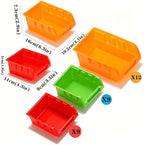 30-Bin Wall Mounted Storage Bins Kit, Tool Organizer Rack, Garage Hardware Organizer, Parts Storage Bins, DIY Combination(Red & Green & Orange Type) - Image 3