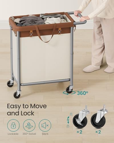 SONGMICS Laundry Basket with Wheels, 2-Section, 37.0 Gallons (140 L) - Image 6