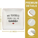 Grammie Gifts Jewelry Dish Tray, Grammie Mother's Day Birthday Gifts Ceramic Jewelry Tray for Rings Earring Bracelet Necklace, Grandma Grandmother Gift from Grandkids Trinket Dish for Women - Image 6