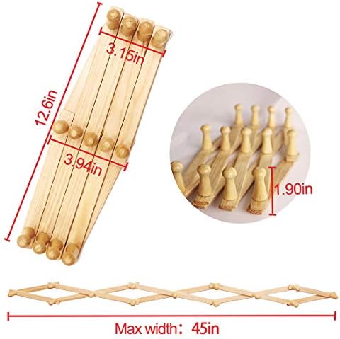 AMAPON Accordion Wall Hanger Expandable Coat Hat Rack 13 Peg Hook Mug Cap - Image 3