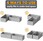 SpaceAid 2 Pack 10" High Under Bed Storage Containers, Large Underbed Storage Organizer Bins with Lids for Bedroom, Dorm, Clothes, Closet Organization, Bed Sheets and Blankets (Gray) - Image 6