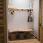 SKOLOO Wall Mounted Coat Rack 38", 10 Hooks, Bamboo, Shaker Style, Natural - Image 2