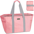 BALEINE Soft 9 Gallon Extra Large Utility Tote, Foldable Reusable Storage Bag (Peach Pink) by BALEINE