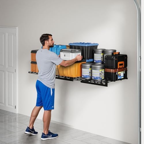 FLEXIMOUNTS 1-Pack 2x4ft Garage Shelving Wall-Mounted Storage Rack, Black - Image 2