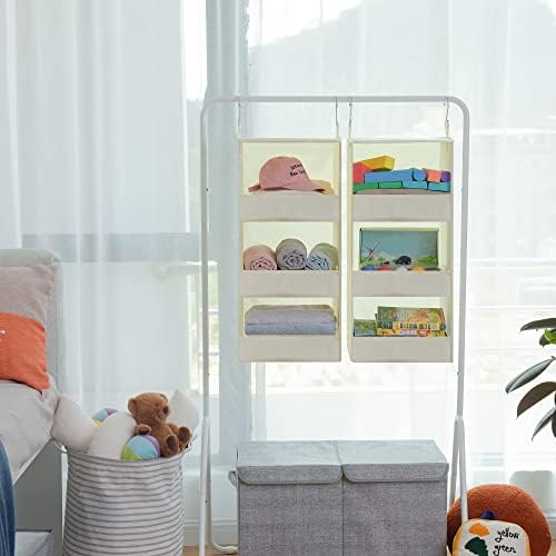GRANNY SAYS 3-Shelf Hanging Closet Organizer, Foldable Storage, Beige | 33 lb Capacity, No-Sag Support, Keeps Clothes Neat, Folds Flat, Fits RV, Dorm & Small Closets, 2 Pack - Image 2