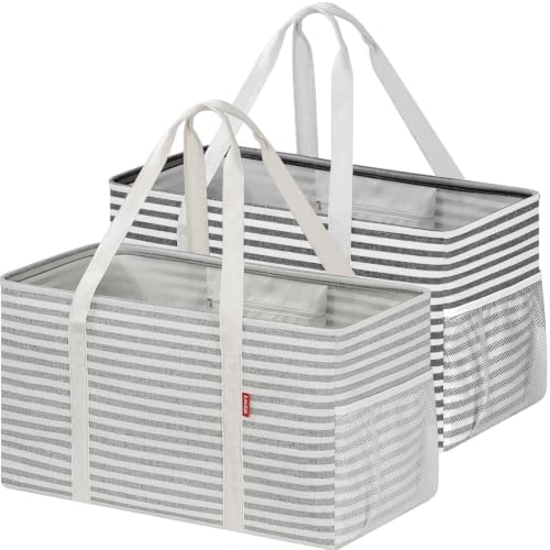 LHZ.K Extra Large Utility Tote Bag, Standing Reusable Grocery Bags, 2 Pack by Unknown