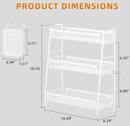 VITVITI 3 Tier Bathroom Organizer Countertop, Counter Storage Shelf, White - Image 6