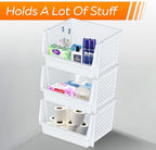 XLarge Stackable Storage Bins Open Front for Pantry Storage, 6 Pack - White - Image 6