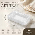 Jewelry Tray, White Vanity Organizer for Rings, Cosmetics & Keys, Decorative Catchall Tray for Dresser, Bathroom, Entryway - Image 5