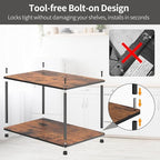 Countertop Spice Rack, Stackable Wood & Metal Pantry Cabinet Shelf Organizer Storage, 2-Tier Multi-Use for Kitchen Bathroom Desktop Home Office, Rustic Brown - Image 3