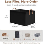 StorageWorks Fabric Storage Bins, Linen Closet Organizers, Black, 2-Pack - Image 6